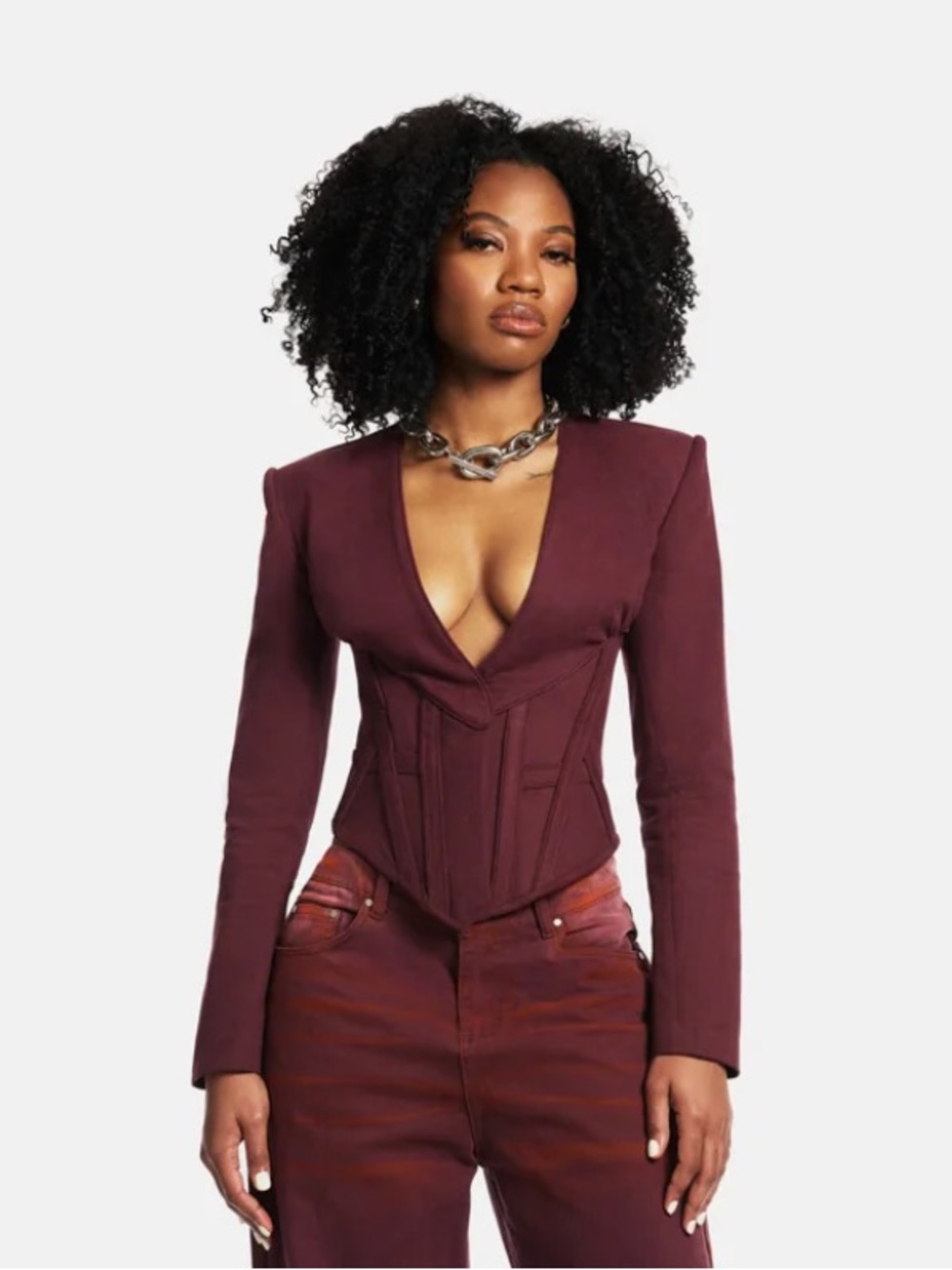 Hanifa Demi Top Deep Burgundy — Women's
